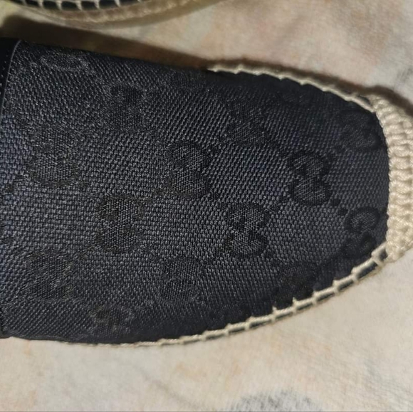 Gucci GG Black Canvas & Leather Espadrilles size EU 38.5 or US 8.5 - Picture 2 of 9